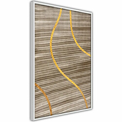 Paris Prix Affiche Murale Encadrée Golden Stripes 40 x 60 cm Blanc