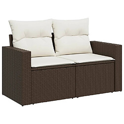 Maison Chic Salon de jardin 10 pcs avec coussins, Ensemble Tables et chaises d'extérieur marron résine tressée -GKD505806 pas cher