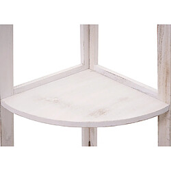 Mendler Étagère d'angle HWC-K44, Étagère sur pied Étagère de salon, 3 étagères, 80x37x37cm MDF en paulownia ~ blanc shabby pas cher