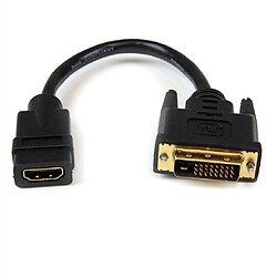 StarTech.com 8in HDMI to DVI-D Video Cable Adapter - HDMI Female to DVI Male - HDMI to DVI Dongle Adapter Cable