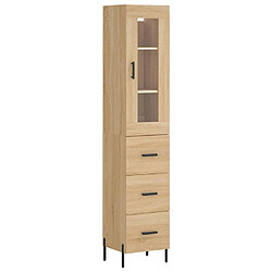 vidaXL Buffet haut Chêne sonoma 34,5x34x180 cm Bois d'ingénierie