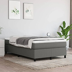 vidaXL Sommier à lattes de lit avec matelas Gris foncé 120x200cm Tissu