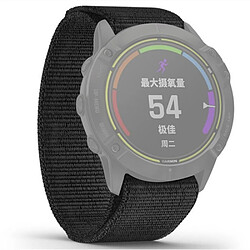 Bracelet en nylon 26mm, noir pour votre Garmin Fenix 6X/Fenix 6X Pro/Fenix 5X Plus