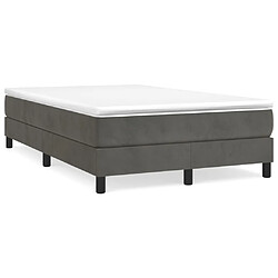 vidaXL Sommier à lattes de lit et matelas Gris foncé 120x200cm Velours