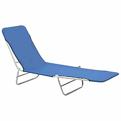 Avis Maison Chic Lot de 2 Chaises longues pliables | Bain de soleil Relax | Transat Acier et tissu Bleu -GKD83287