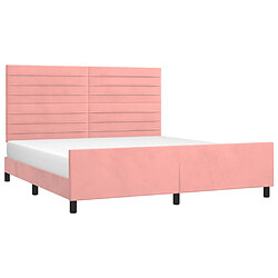 Avis Maison Chic Lit adulte - Cadre Structure de lit avec tête de lit Contemporain Rose 160x200 cm Velours -MN35318