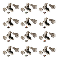 12x Connecteur Cat6A RJ45 Fil toronné AWG 27/7 à 22/7 Convient à Communication de Données, au Câblage Intégré