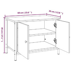 vidaXL Meuble TV avec portes chêne sonoma 60x35x45cm bois d'ingénierie pas cher