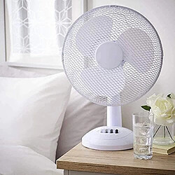 Ventilateur de Bureau Portable Lightsave 12 Pouces Blanc