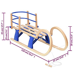 vidaXL Traîneau pliable avec dossier 110 cm Contreplaqué pas cher