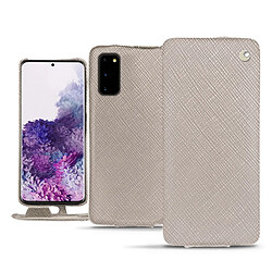 Housse cuir Samsung Galaxy S20 - Rabat vertical - Taupe innocent ( Pantone #d6d2c4 ) - NOREVE