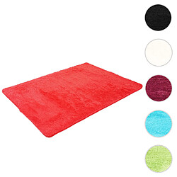 Mendler Tapis HWC-F69, shaggy, épais, poil long, tissu/textile, cotonneux, doux, 160x120cm ~ rouge