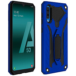 Avizar Coque Galaxy A50 Protection Bi-matière Antichoc Fonction support bleu