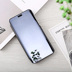 Wewoo Coque Etui en cuir pour miroir OnePlus 6 avec support noir