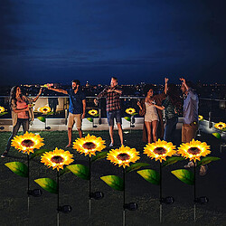 Avis BESTA 4 pièces lampes solaires extérieures tournesol jardin cour paysage décor lumières solaire LED étanche fleurs arrière-cour voie décorative