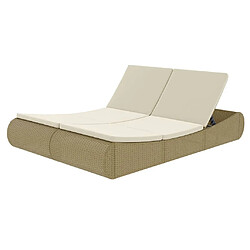 Maison Chic Chaise longue d'extérieur| Bain de soleil Relax | Transat Résine tressée Beige -GKD64774