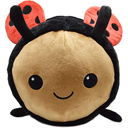 Universal Adorable coccinelle remplie d'animaux avec visage souriant et ailes rouges coccinelle peluche douce jouet oreiller