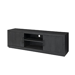 Moloo ANDUZ-Meuble TV 2 portes L150cm en bois de Manguier massif noir