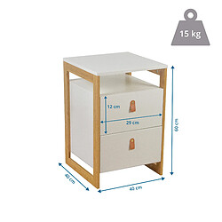 Acheter Bloc-tiroirs / table d'appoint TAROLO III 40x40x60 cm 2 tiroirs blanc hjh LIVING