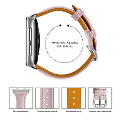 Bracelet en cuir véritable rose pour votre Oppo Watch 46mm