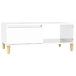 Maison Chic Table basse,Table Console Table d'appoint, Table pour salon Blanc brillant 90x50x36,5 cm Bois d'ingénierie -MN91485