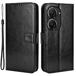 Htdmobiles Housse pour Asus Zenfone 9 5G - etui coque pochette portefeuille + film ecran - NOIR