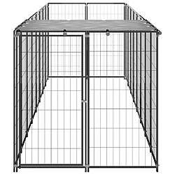 Helloshop26 Chenil extérieur cage enclos parc animaux chien 4,84 m² acier noir 02_0000532