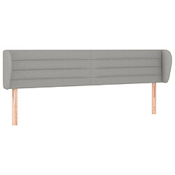 Maison Chic Tête de lit scandinave avec oreilles,meuble de chambre Gris clair 203x23x78/88 cm Tissu -MN77710