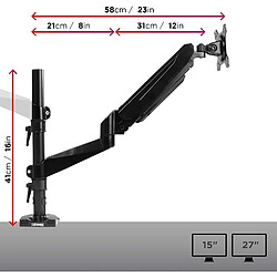 Avis Duronic DMG52 Support Double 2 écrans PC à Pince pour Bureau | Mécanisme à gaz | Ajustement à la volée | Hauteur Ajustable | Rotatif / Inclinable / Pivotable | Compatibilité avec moniteurs VESA 75/100