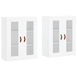 Maison Chic Lot de 2 Armoires murales,Meuble de Rangement,Armoire Suspendue blanc bois d'ingénierie -MN72274