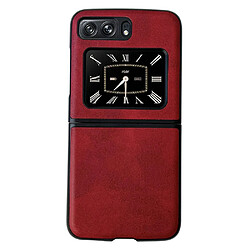 Coque en TPU + PU anti-rayures pour votre Motorola Moto Razr 2022 5G - rouge