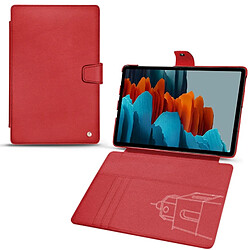 Housse cuir Samsung Galaxy Tab S7 - Rabat portefeuille - Rouge troupelenc ( Pantone #AB191A ) - NOREVE