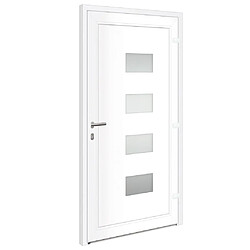 Acheter vidaXL Porte d'entrée Blanc 100x200 cm Aluminium et PVC