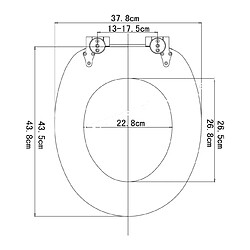 Helloshop26 Abattant WC couvercle de toilette en bois robuste pour siège de toilette à fermeture douce pour salle de bain 19_0000703 pas cher