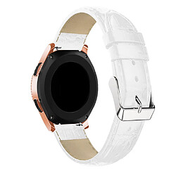 Acheter Bracelet en cuir véritable crocodile blanc pour votre Samsung Galaxy Watch 42mm