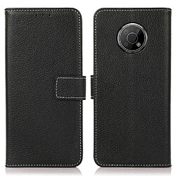 Etui en PU texture litchi avec support, noir pour votre Nokia G300