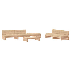 Maison Chic Salon de jardin 6 pcs + coussins - Mobilier/Meubles de jardin - Table et chaises d'extérieur bois massif -MN37303