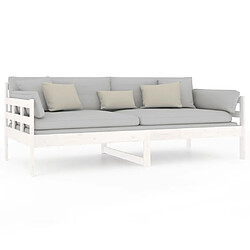 Maison Chic Lit de jour, Lit de repos pour Salon Chambre,Canapé-lit,Lit d'invité Blanc Bois massif de pin 90x190 cm -MN31081 pas cher