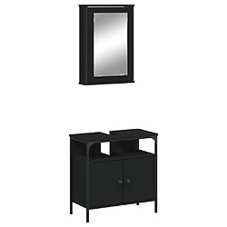 vidaXL Ensemble de meubles salle de bain 2 pcs noir bois d'ingénierie