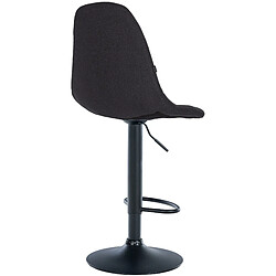 Decoshop26 Tabouret de bar x1 avec repose-pieds hauteur réglable pivotant assise en tissu noir cadre métallique noir 10_0004841