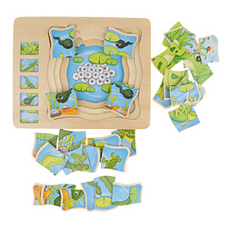 Acheter Grenouille en bois bloc animaux Puzzle Conseil Montessori jouet assorti