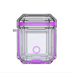 Wewoo Coque Casque de recharge pour écouteurs sans fil TPU transparent Apple AirPods 1/2 violet clair