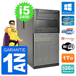 PC Tour Dell OptiPlex 9010 Intel i5-2400 RAM 32Go Disque Dur 1To Windows 10 Wifi - Occasion