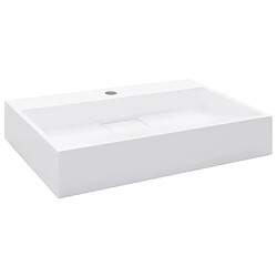 vidaXL Lavabo 60x38x11 cm Fonte minérale/marbre Blanc