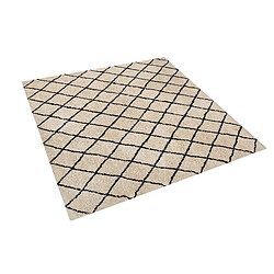 Beliani Tapis beige et noir 200 x 200 m MIDYAT