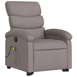 Avis vidaXL Fauteuil inclinable de massage Taupe Tissu