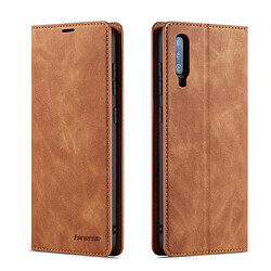 Wewoo Housse Coque Pour Galaxy A70 Forwenw Dream Series Oil Edge Fort Magnetism Étui à rabat horizontal en cuir avec support et fentes cartes et portefeuille et cadre photo marron