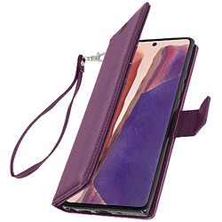 Avizar Housse Samsung Galaxy Note 20 Porte-carte Fonction Support Vidéo Dragonne Violet