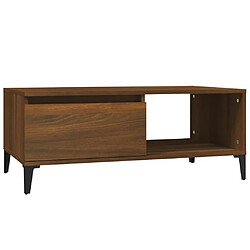 vidaXL Table basse Chêne marron 90x50x36,5 cm Bois d'ingénierie