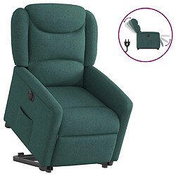 vidaXL Fauteuil inclinable électrique vert foncé tissu